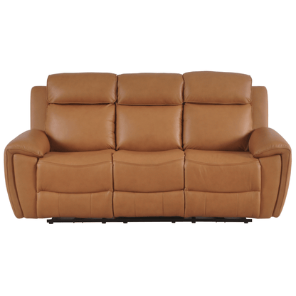 Brown leather sofa on a white background