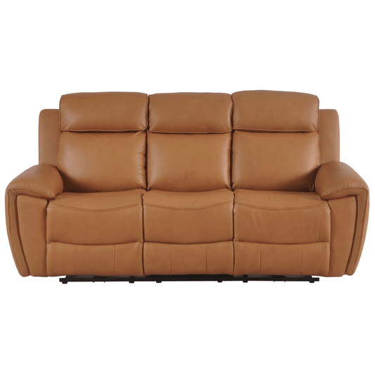 Brown leather sofa on a white background