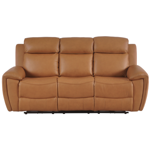 Annecy Genuine Leather Caramel Electric Power Recliner 3 Seater Sofa