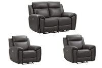 Annecy Genuine Leather Grey Electric Power Recliner 2+1+1 Seater Sofa Set