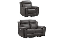 Annecy Genuine Leather Grey Electric Power Recliner 2+1 Seater Sofa Set