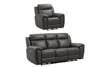 Annecy Genuine Leather Grey Electric Power Recliner 3+1 Seater Sofa Set