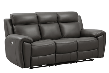 Annecy Genuine Leather Grey Electric Power Recliner 3+1 Seater Sofa Set