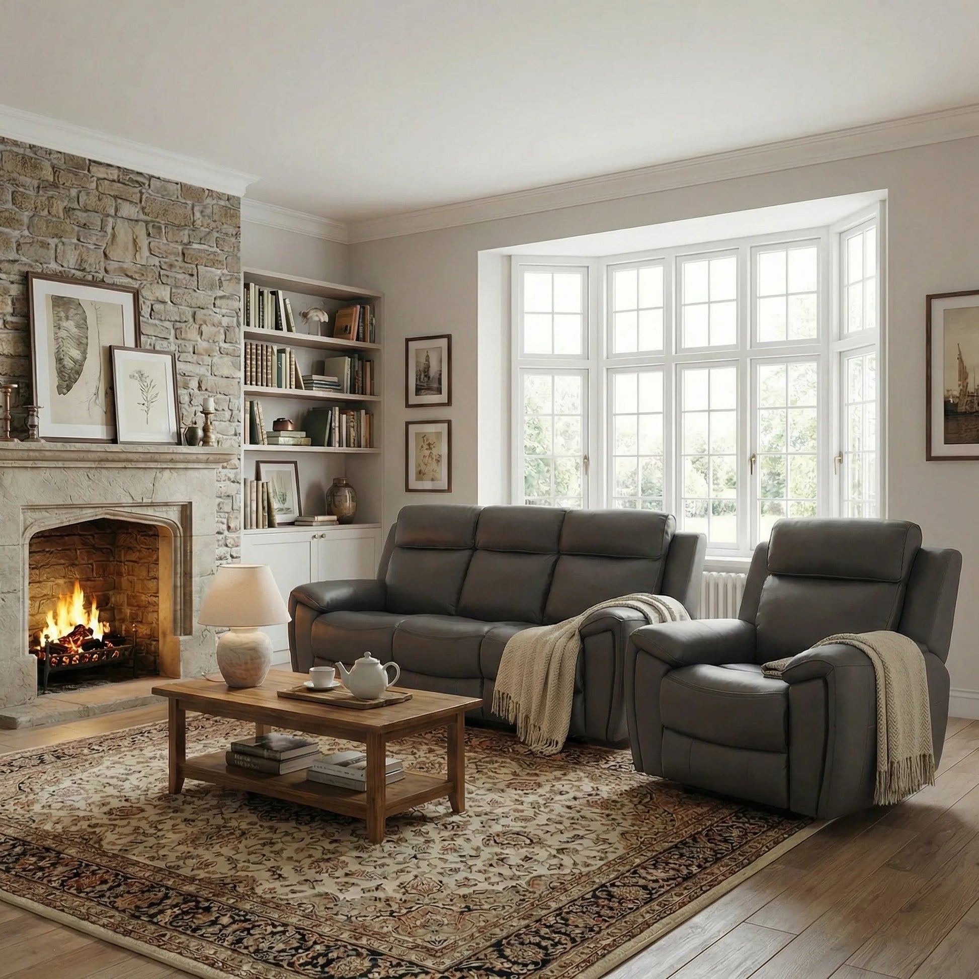 Electric recliner furniture grey