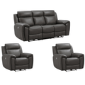 Annecy Leather Grey Electric Recliner 3+1+1 Seater Sofa Set