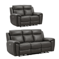 Annecy Leather Grey Electric Recliner 3+2 Seater Sofa Set