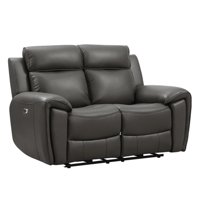 Annecy Genuine Leather Grey Electric Power Recliner 2 Seater