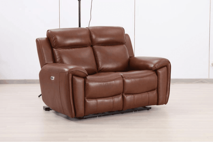 Annecy Genuine Leather Tan Electric Power Recliner 2+1 Seater Sofa Set