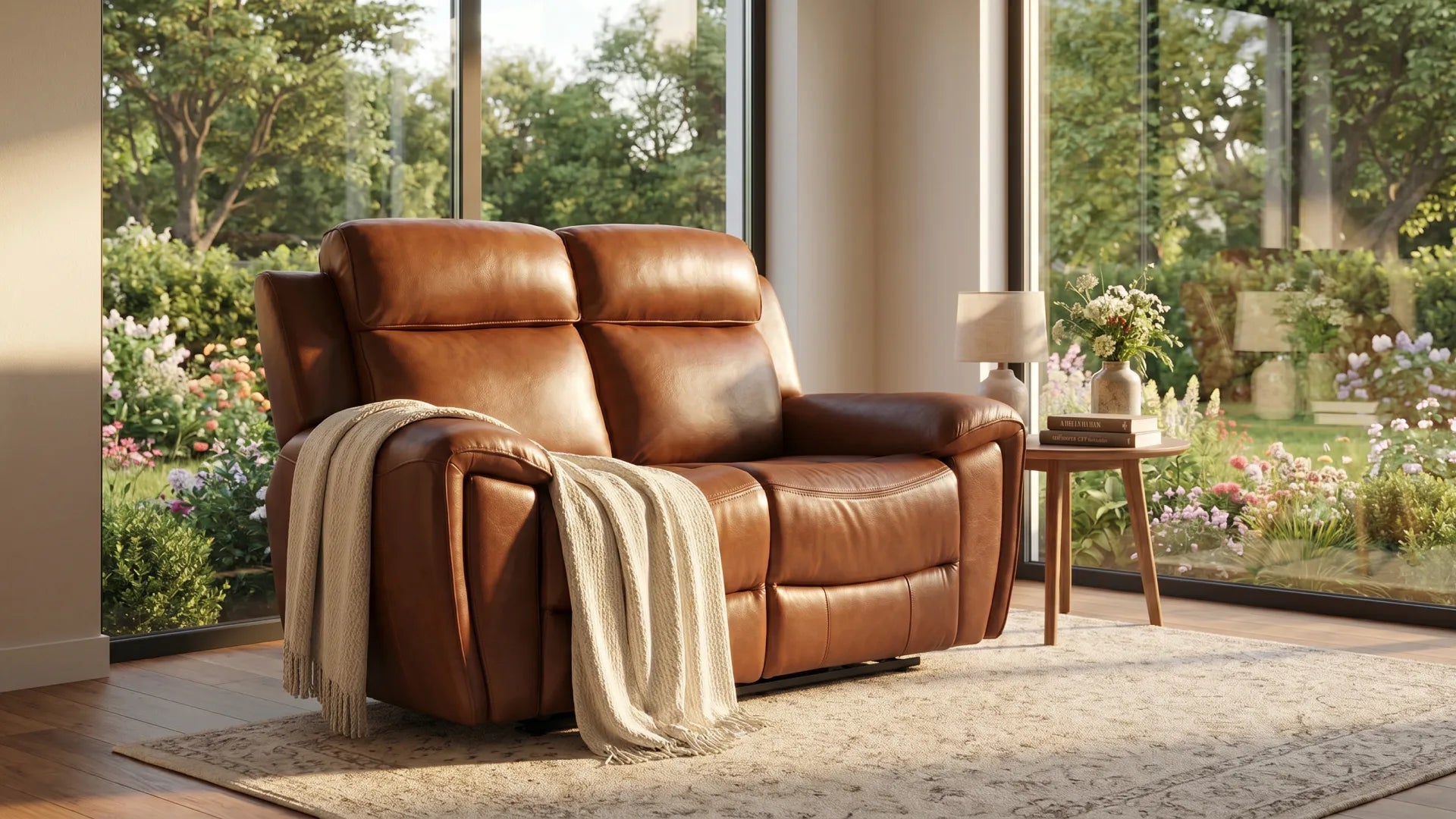 Annecy Genuine Leather Tan Electric Power Recliner 2 Seater - view 8 - Furniture Instore