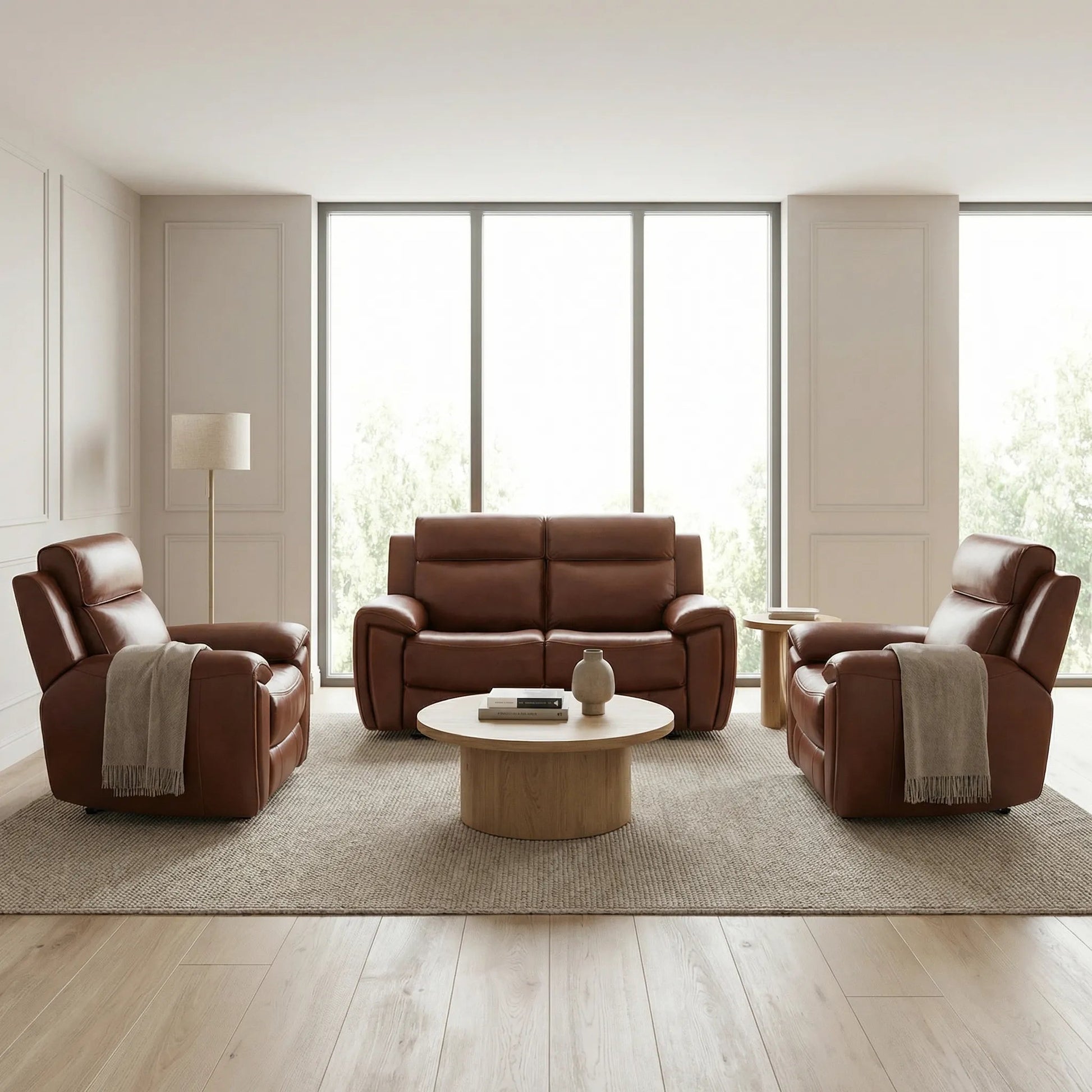 Tan electric recliner furniture