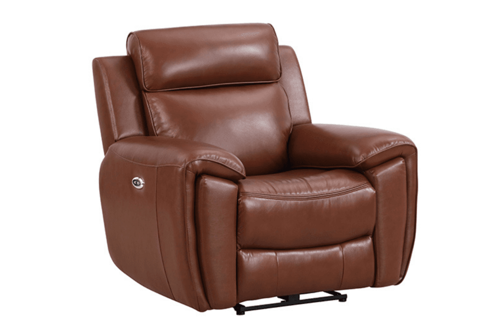 Annecy Genuine Leather Tan Electric Power Recliner 3+1 Seater Sofa Set