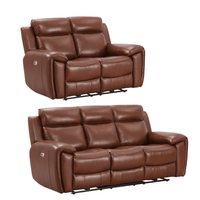 Annecy Genuine Leather Tan Electric Power Recliner 3+2 Seater Sofa  Set