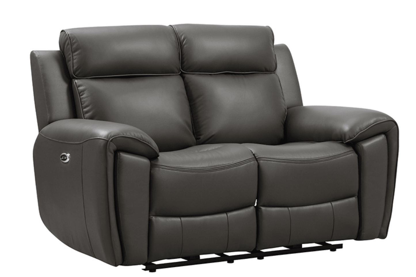 Annecy Genuine Leather Grey Electric Power Recliner 2 Seater - Furniture Instore