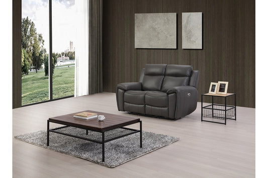 Annecy Genuine Leather Grey Electric Power Recliner 2 Seater - Furniture Instore