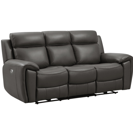 Annecy Genuine Leather Grey Electric Power Recliner 3+1+1 Seater Sofa Set - Furniture Instore