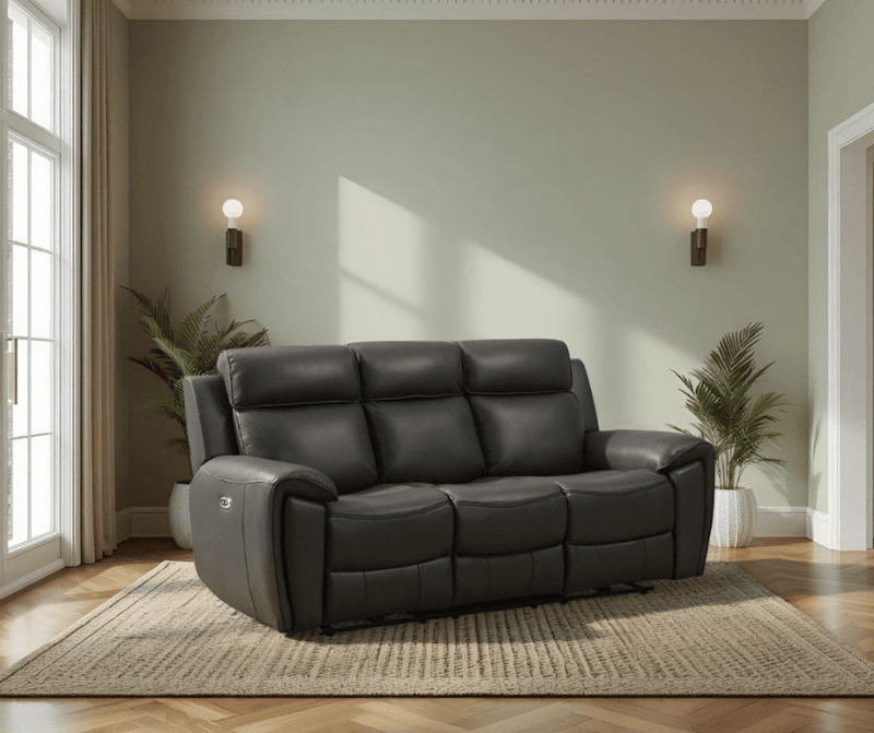 Annecy Genuine Leather Grey Electric Power Recliner 3+2+1 Seater Sofa Set - Furniture Instore