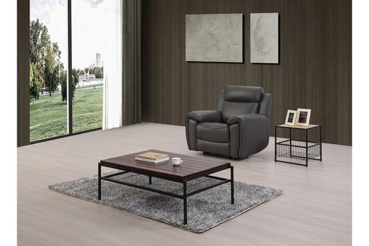 Annecy Genuine Leather Grey Electric Power Recliner Armchair - Furniture Instore