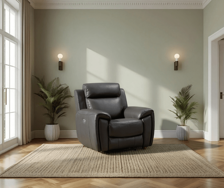 Annecy Genuine Leather Grey Electric Power Recliner 3+2+1 Seater Sofa Set - Furniture Instore
