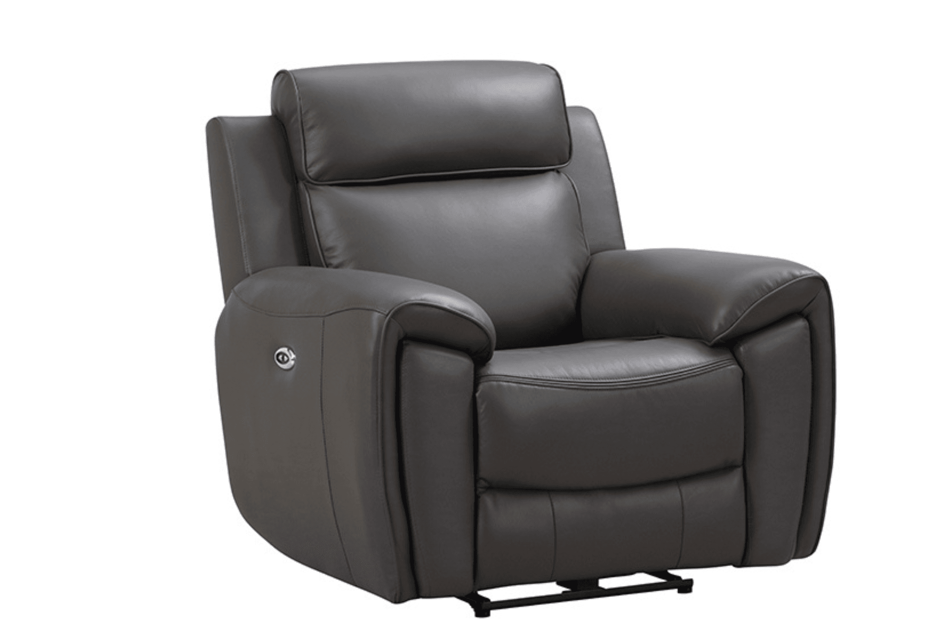 Annecy Genuine Leather Grey Electric Power Recliner Armchair - Furniture Instore