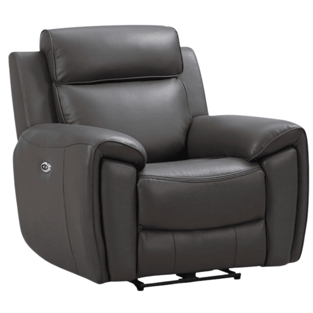 Annecy Genuine Leather Grey Electric Power Recliner 3+2+1 Seater Sofa Set - Furniture Instore