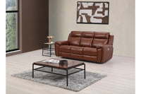 Annecy Genuine Leather Tan Electric Power Recliner 3+2+1 Seater Sofa Set - Furniture Instore