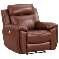 Annecy Genuine Leather Tan Electric Power Recliner 3+2+1 Seater Sofa Set - Furniture Instore