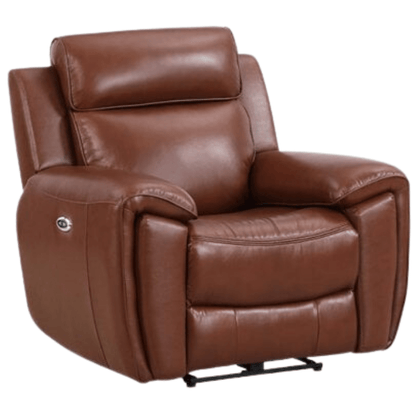 Annecy Genuine Leather Tan Electric Power Recliner 3+2+1 Seater Sofa Set - Furniture Instore