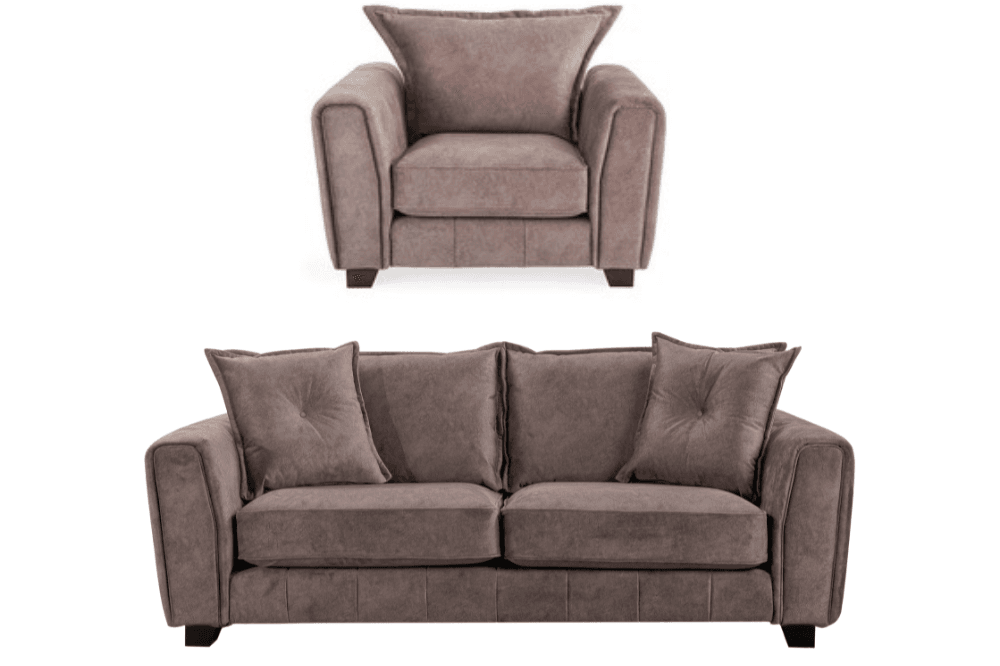 Somerford  Chocolate Fabric 3+1 Seater  Sofa Set