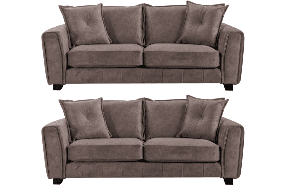 Somerford Chocolate Fabric 3+3 Sofa Set