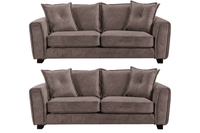 Somerford Chocolate Fabric 3+3 Sofa Set