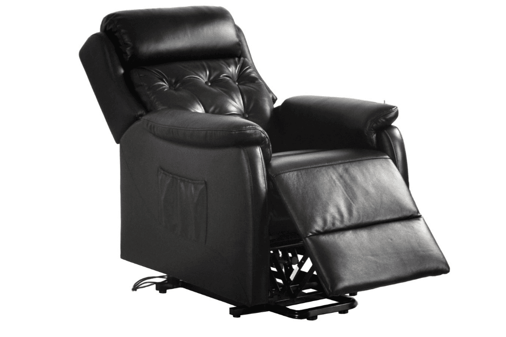 Bilbury Genuine Leather Black Rise & Recline Mobility Chair