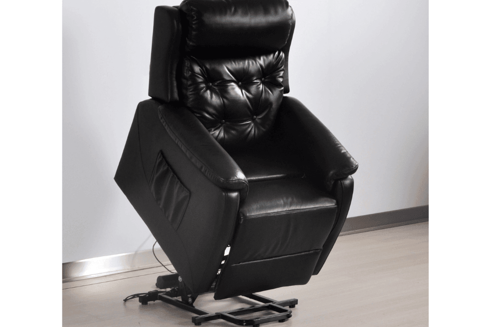 Bilbury Genuine Leather Black Rise & Recline Mobility Chair