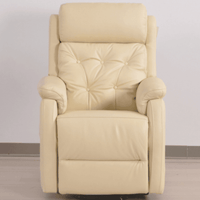 Beige recliner chair against a plain background