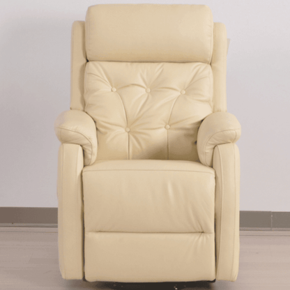 Beige recliner chair against a plain background