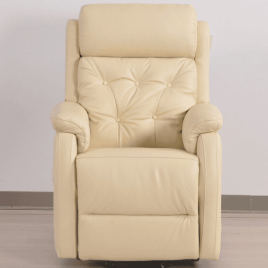 Beige recliner chair against a plain background