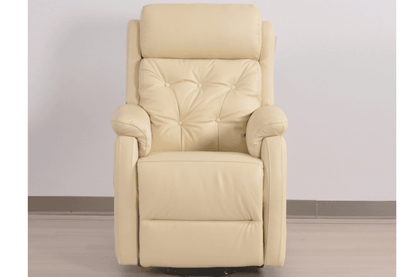 Bilbury Genuine Leather Cream Rise & Recline Mobility Chair