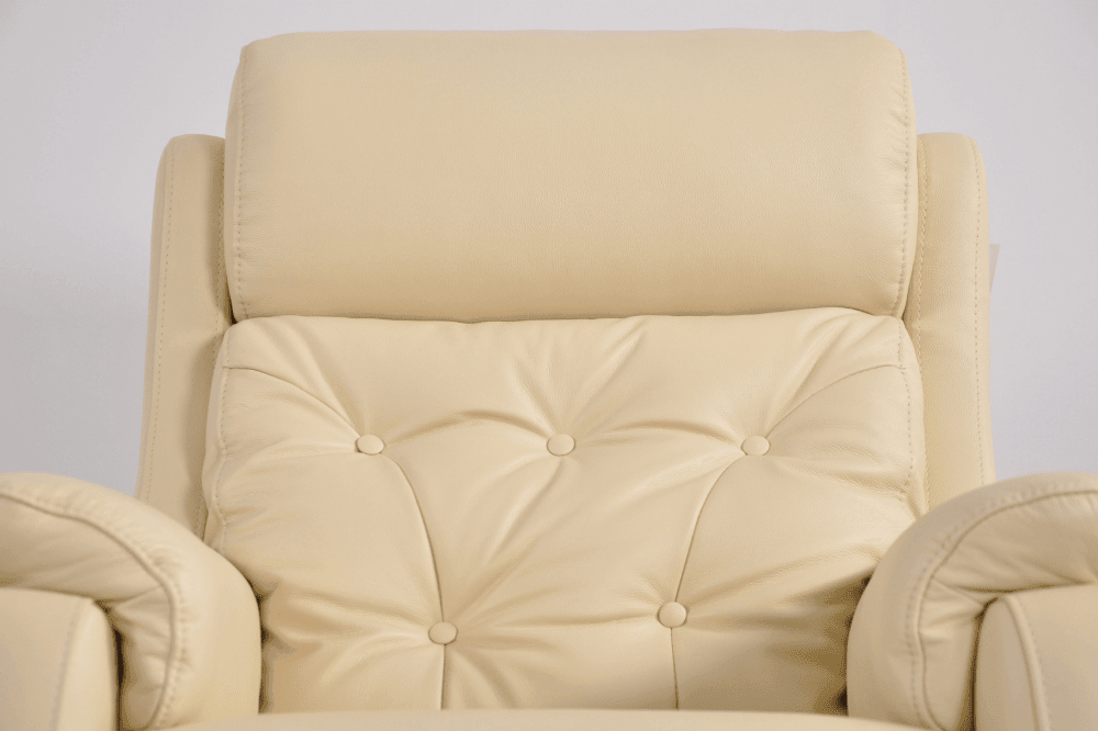 Bilbury Genuine Leather Cream Rise & Recline Mobility Chair