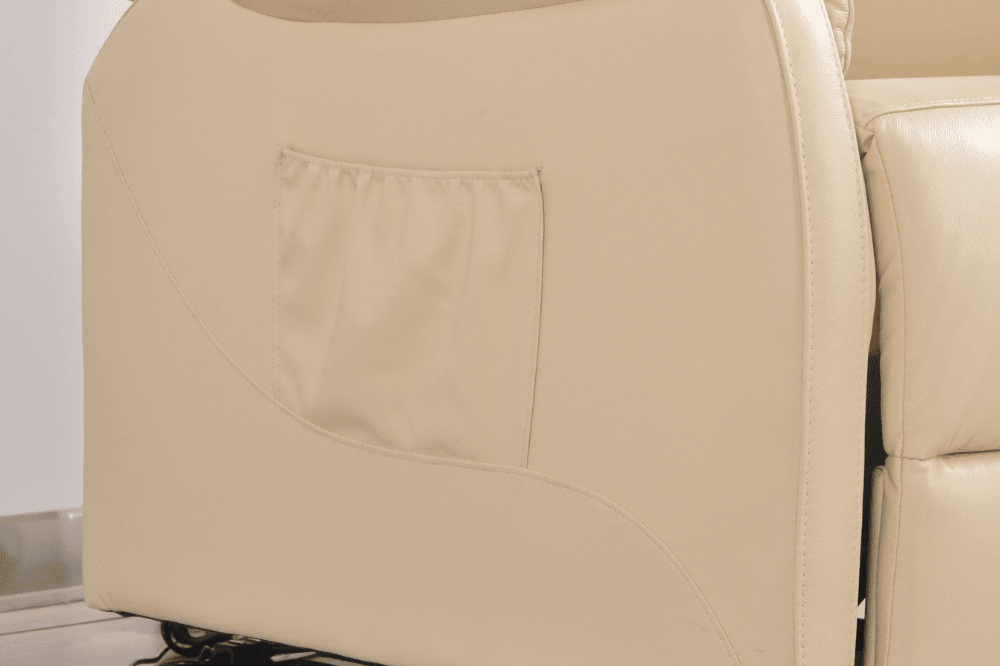 Bilbury Genuine Leather Cream Rise & Recline Mobility Chair