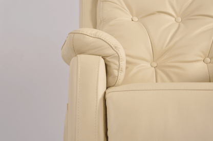Bilbury Genuine Leather Cream Rise & Recline Mobility Chair