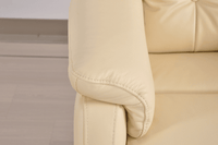 Bilbury Genuine Leather Cream Rise & Recline Mobility Chair - Furniture Instore
