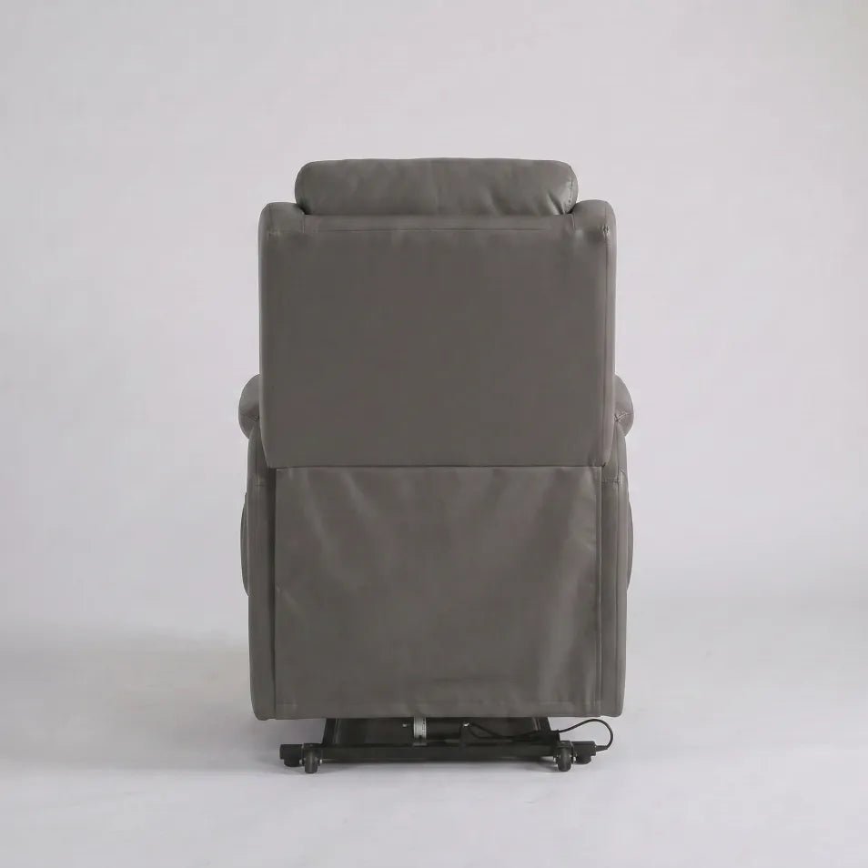 Bilbury Genuine Leather Grey Rise Recliner Mobility Chair - Furniture Instore