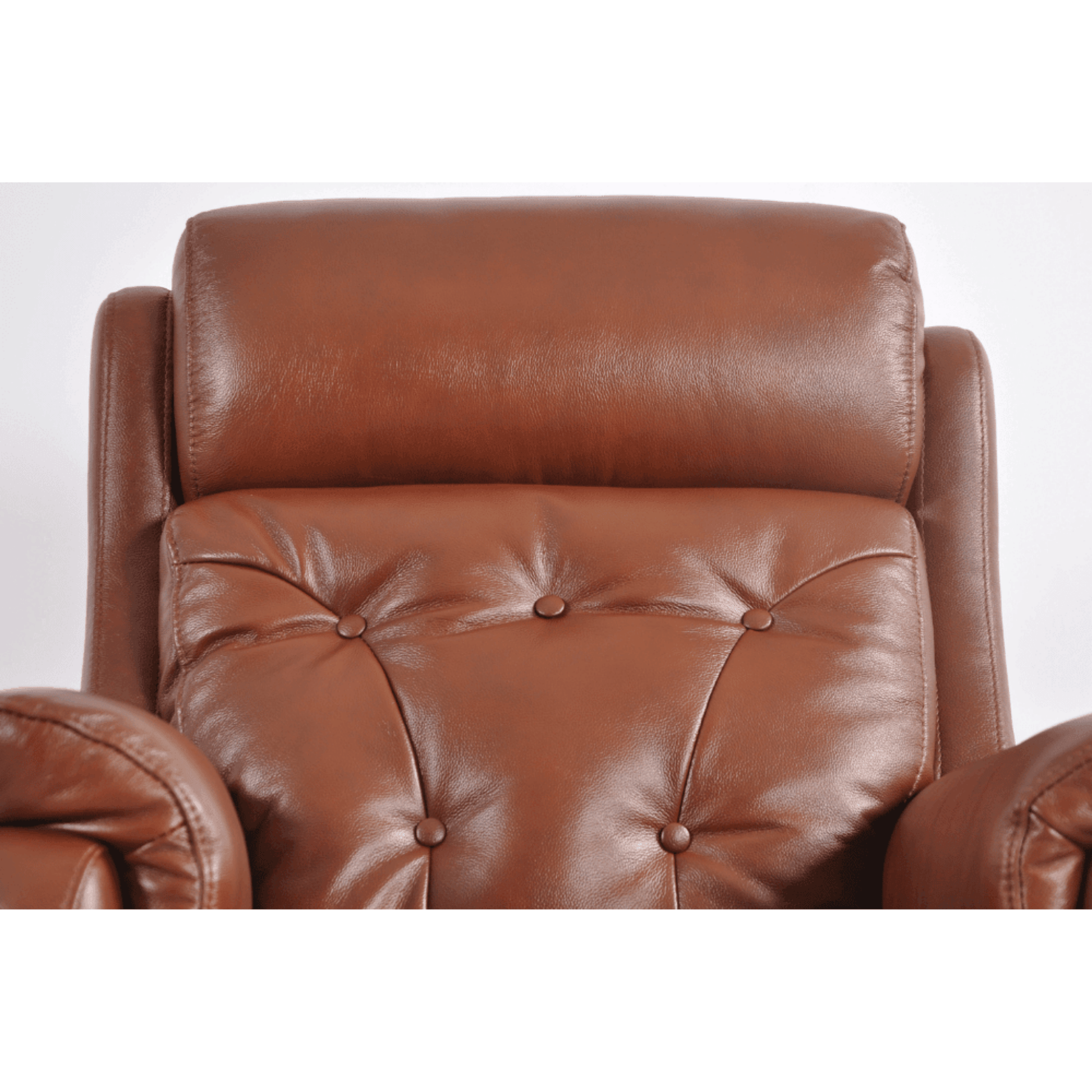 Brown leather armchair on a white background