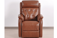 Bilbury Genuine Leather Tan Rise & Recline Mobility Chair - Furniture Instore
