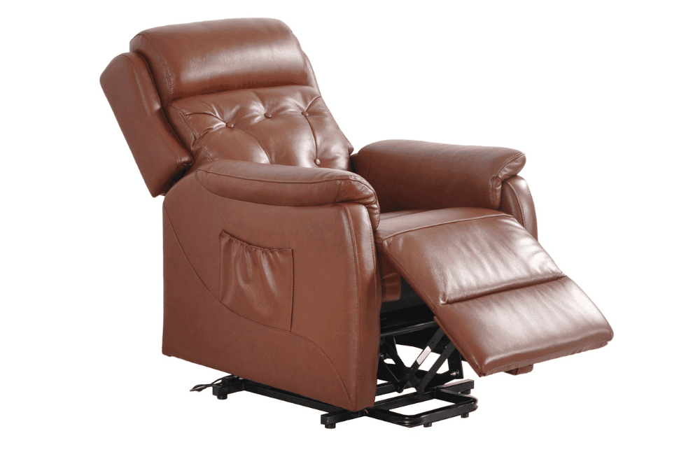 Bilbury Genuine Leather Tan Rise & Recline Mobility Chair