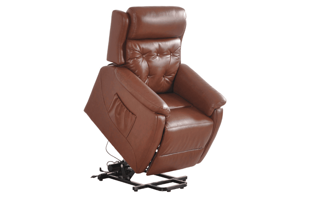 Bilbury Genuine Leather Tan Rise & Recline Mobility Chair