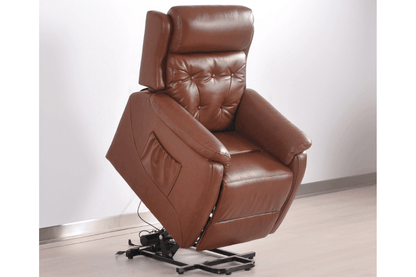 Bilbury Genuine Leather Tan Rise & Recline Mobility Chair