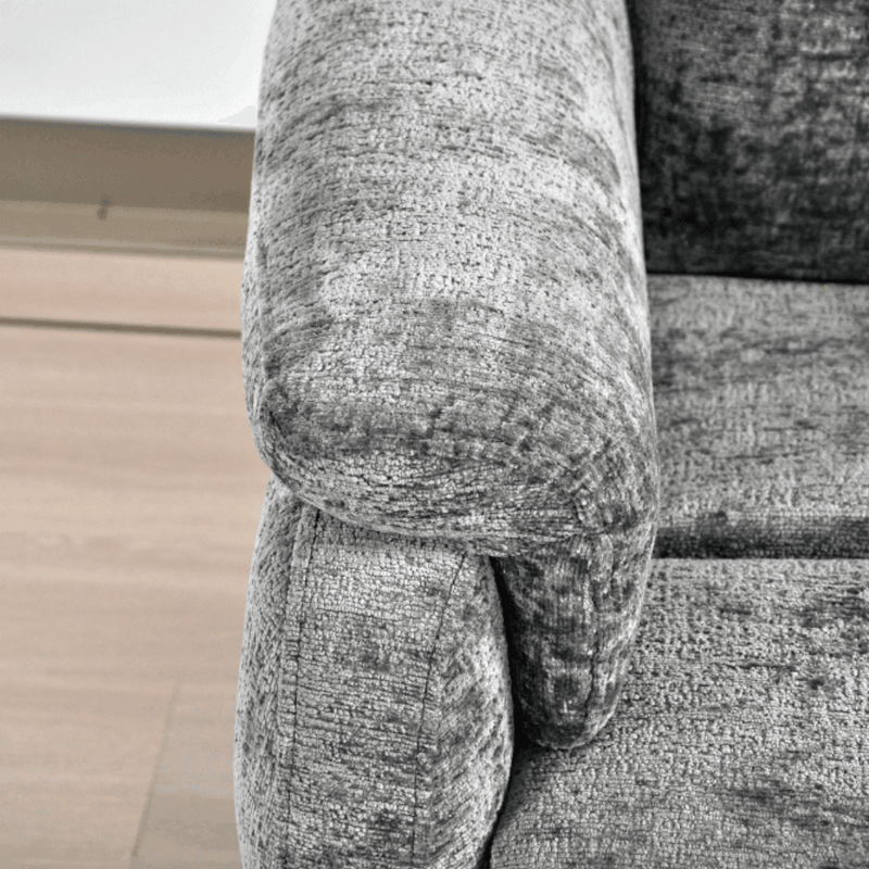 Close-up of a textured gray fabric surface