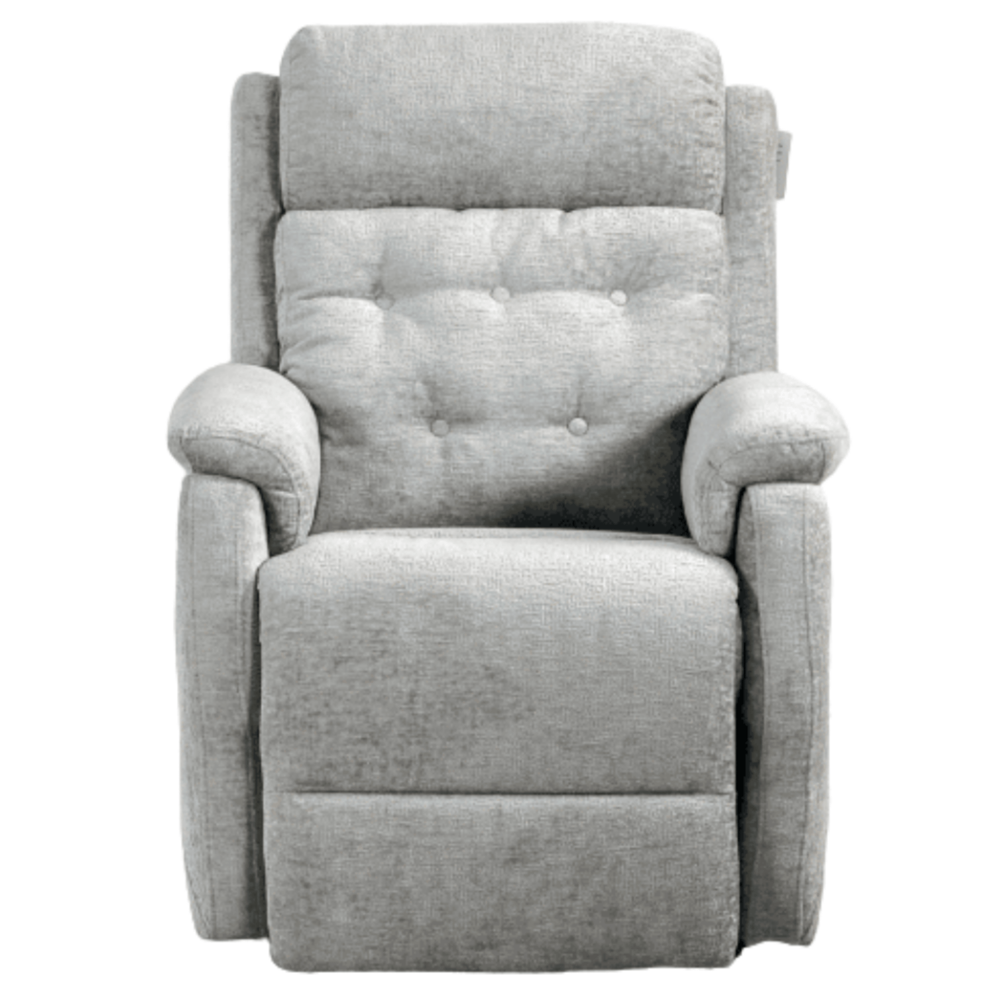 Gray recliner chair on a white background