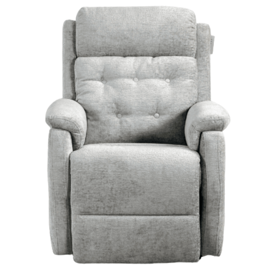 Gray recliner chair on a white background