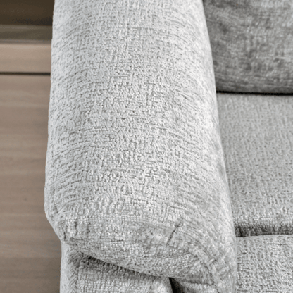 Close-up of a textured gray fabric surface